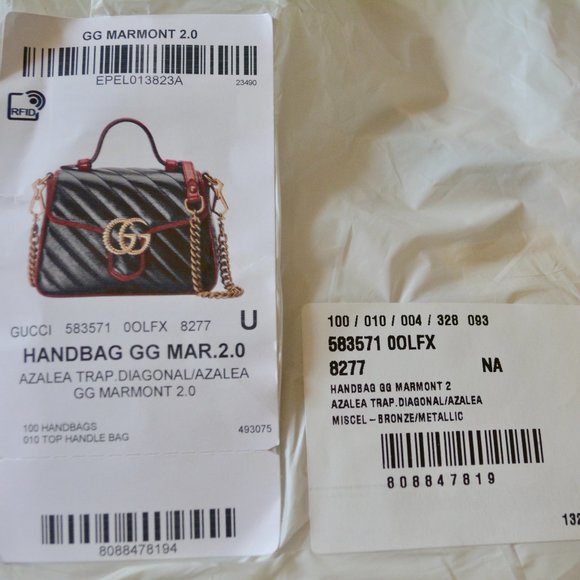 NWT GUCCI GG MARMONT MINI TOP HANDLE BAG - Picture 5 of 5